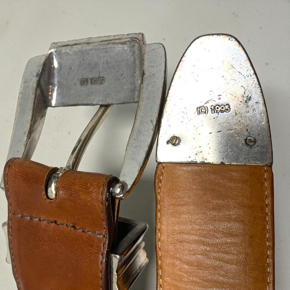 Vintage 1995 Brighton Museum Collection Leather Belt Sz M 43407 Roman Heart main image 8